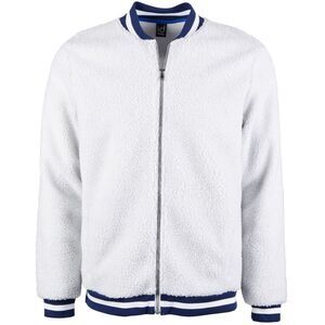 Ideology Mens Striped Rib Fleece Jacket, Grey, NWT